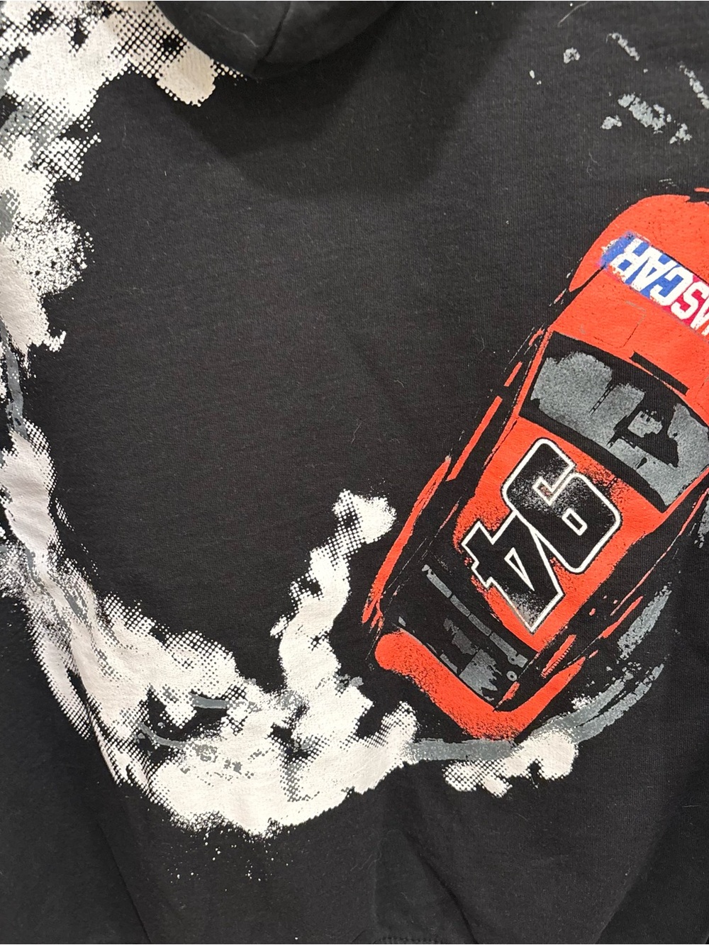 NASCAR Graphic Drifting Stock Car Black Pullover Sweatshirt Hoodie Mens Large - Picture 4 of 4